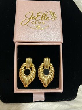 18K Gold Plated Stainless Steel Sculpted Earrings - NWT